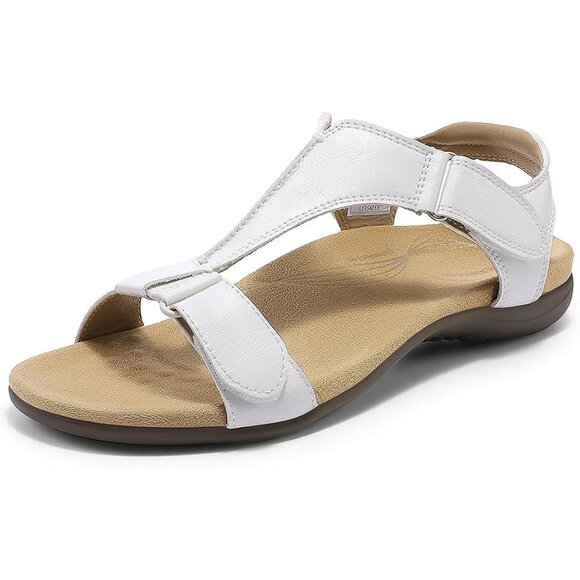 Womens Sandals Arch Support T-Strap Orthopedic Flat Sandals Comforta